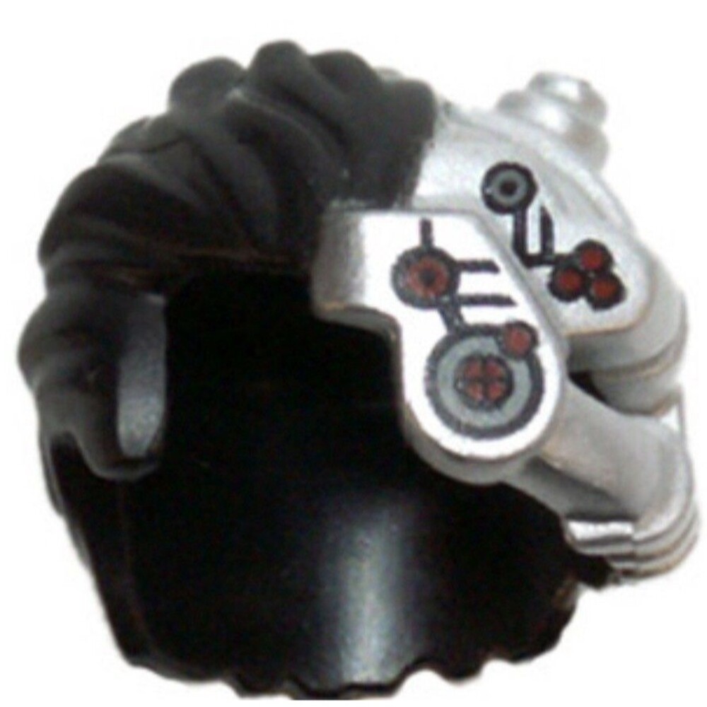 LEGO Ninjago Minifig, Headgear w/ Silver Robot Components and Eyepiece Black 1 - Picture 1 of 4